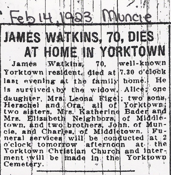 Obituary of James William WATKINS