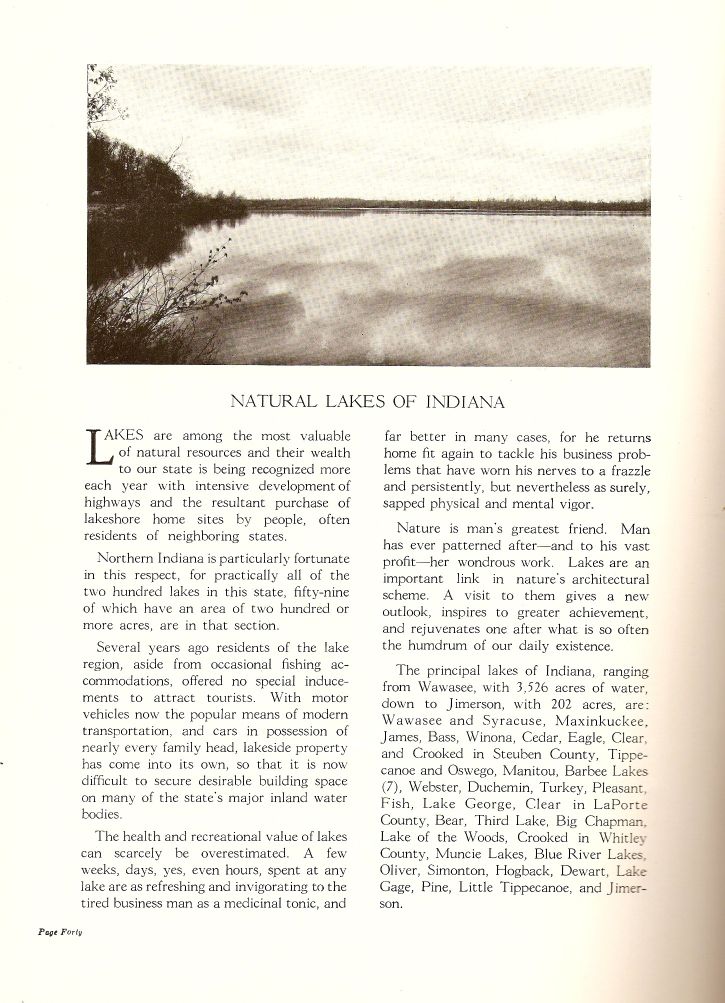 Natural Lakes of Indiana