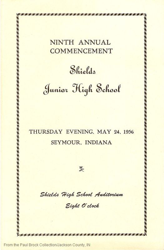 1956 Shields Junior<br>High School Commencement