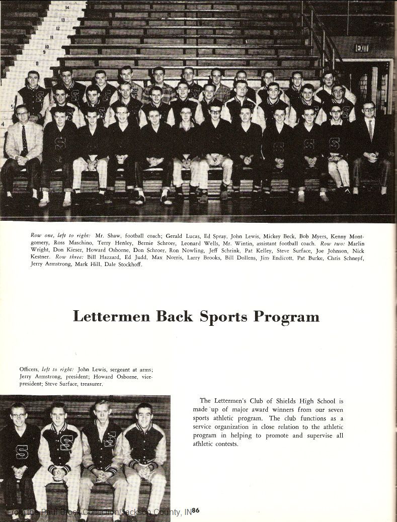 085 Lettermen Back Sports<br>Program