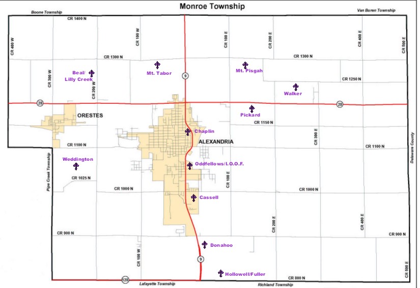 Monroe Township, Madison County Map