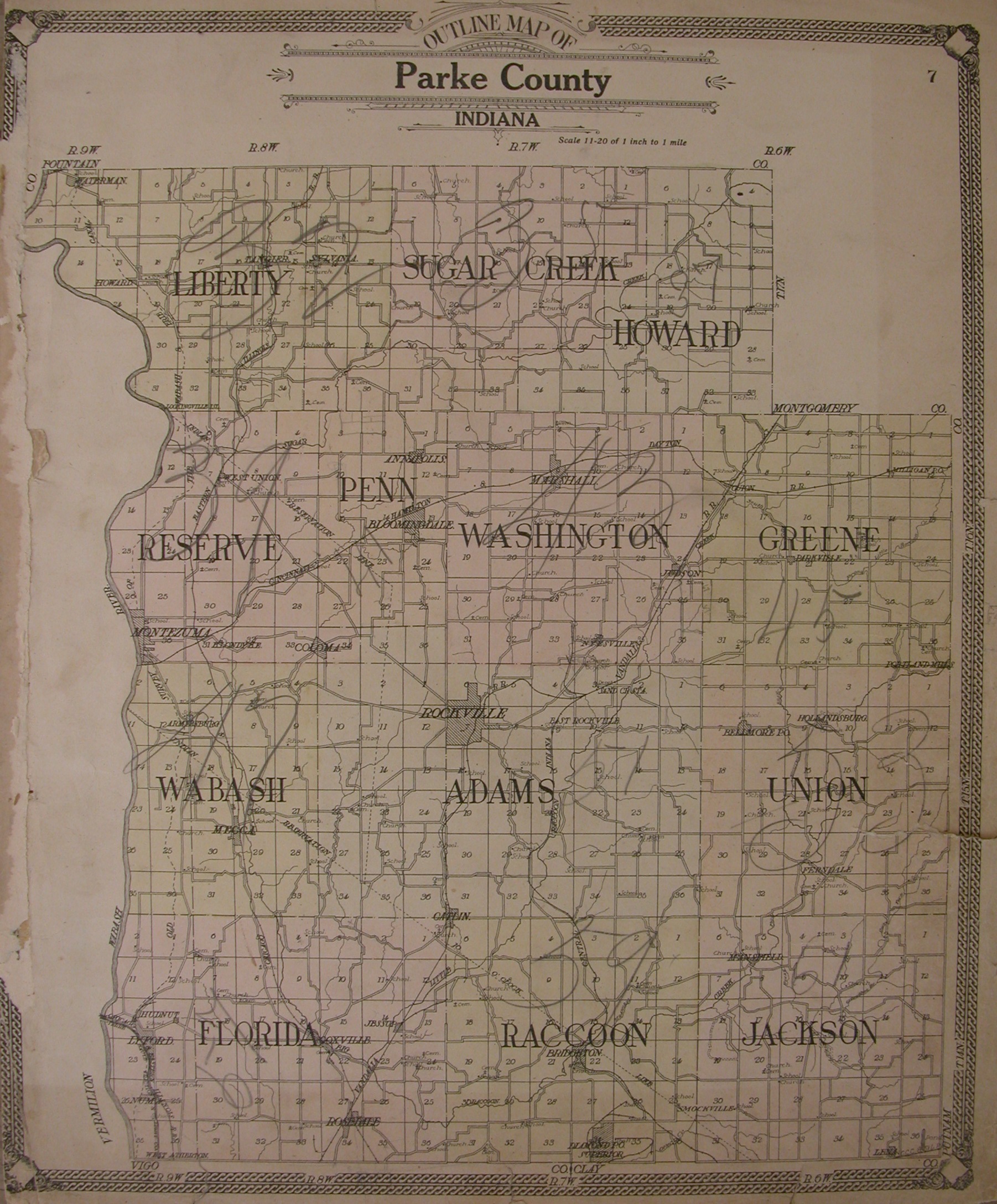 Parke County Plat Map Parke County, Indiana - 1908 Atlas